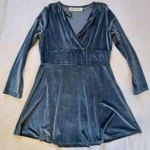 Silver Velvet Long Sleeve Tunic XL